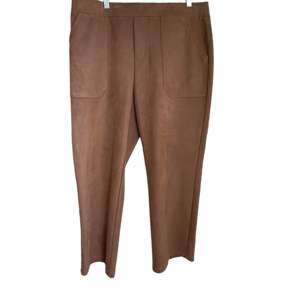 Democracy Pull On Crop Pants Womens Size XL Brown Tan High Rise